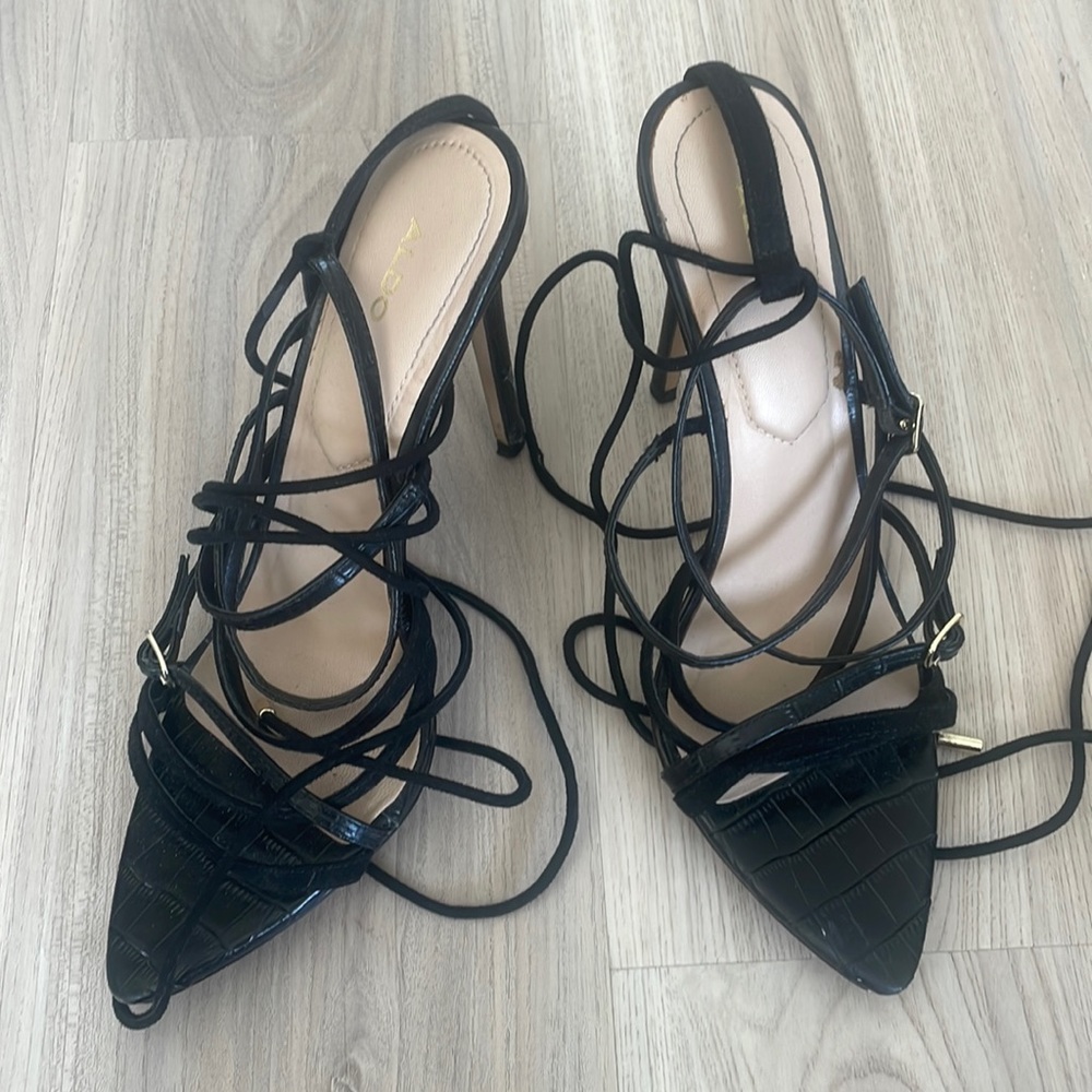 Also black lace up heels